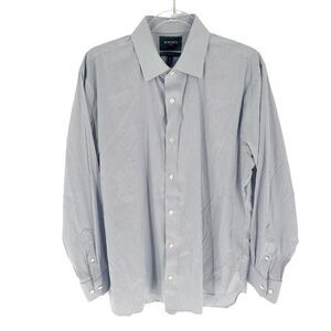Bonobos Shirt Mens 17.5 Blue Check Tailored Slim Stretch Button Down Long Sleeve